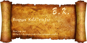 Bogya Károly névjegykártya