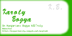 karoly bogya business card